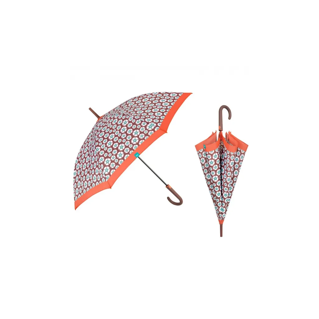 PERLETTI Time, Dámský holový deštník / oranžový lem, 26242