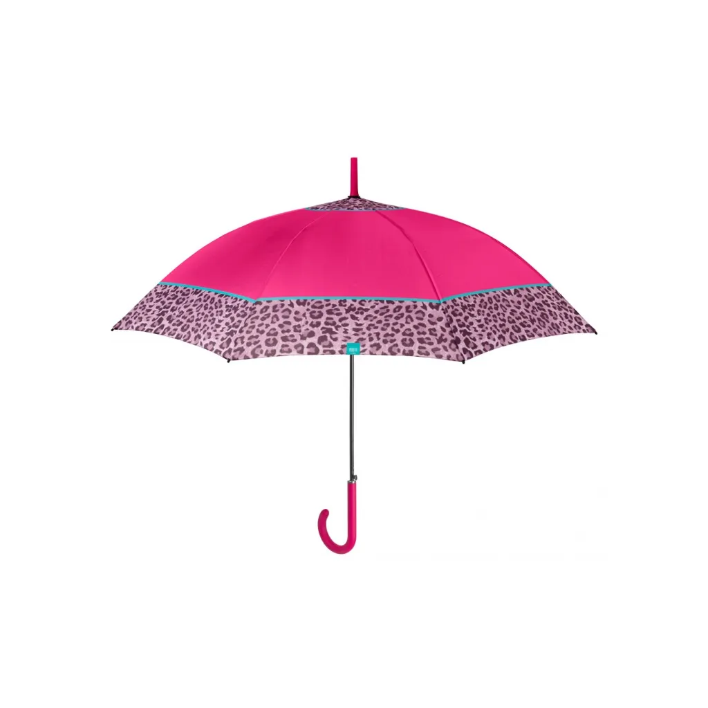 PERLETTI Time, Dámský holový deštník Bordo Leopardo / cyklamenový, 26255
