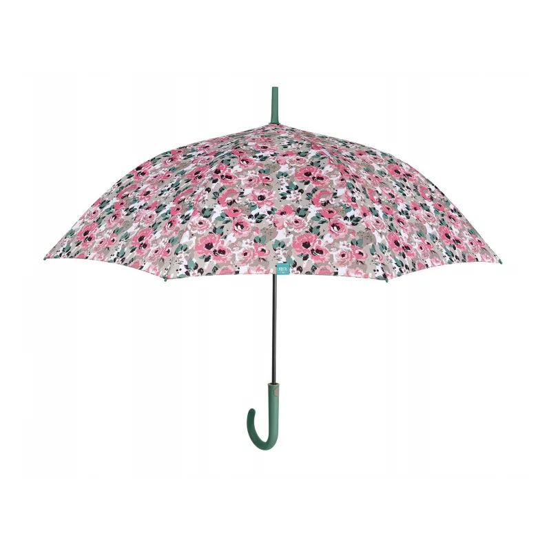 PERLETTI Time, Dámsky palicový dáždnik Peonie / ružový, 26303