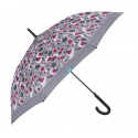 PERLETTI Time, Dámský holový deštník Floreale / šedý lem, 26306