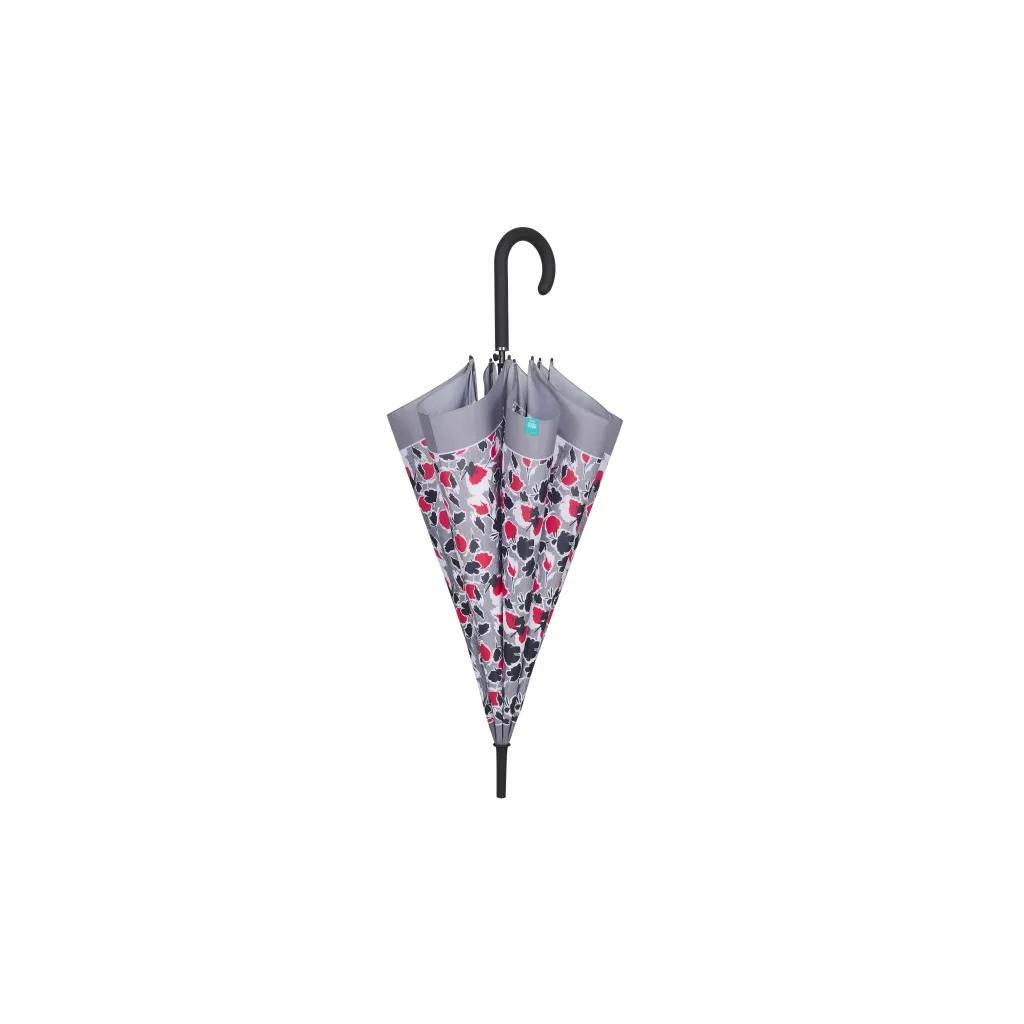 PERLETTI Time, Dámský holový deštník Floreale / šedý lem, 26306