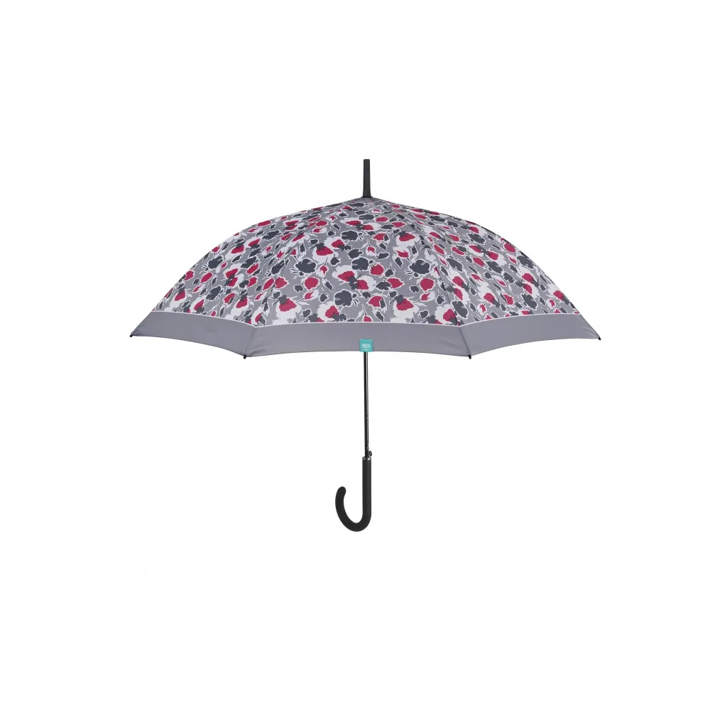 PERLETTI Time, Dámský holový deštník Floreale / šedý lem, 26306