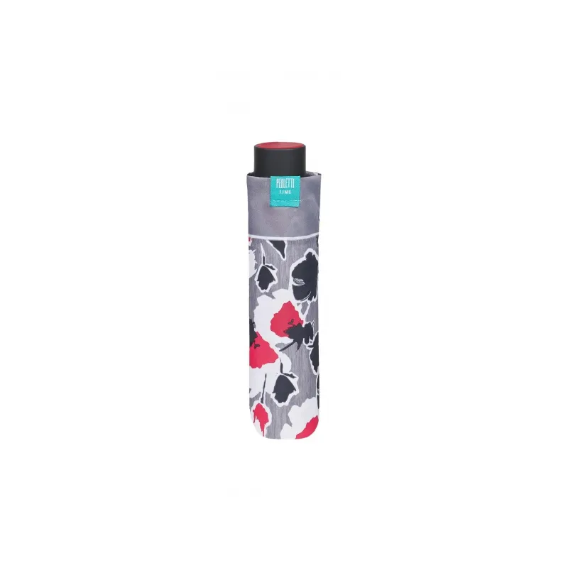 PERLETTI Time, Dámský skládací deštník Floreale / šedý lem, 26307