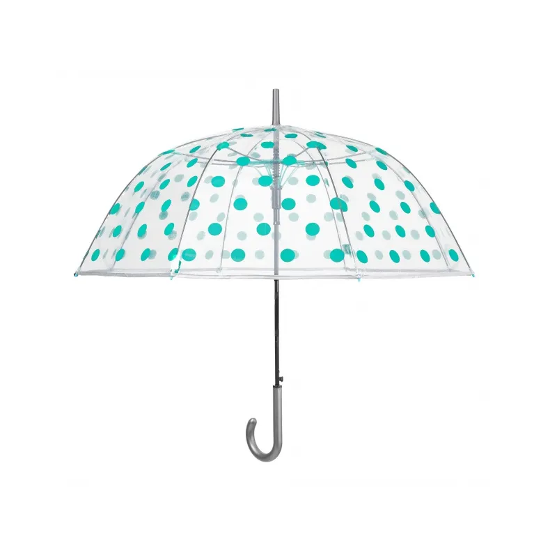 PERLETTI Dámsky automatický dáždnik Stampa Transparent / zelená, 26334