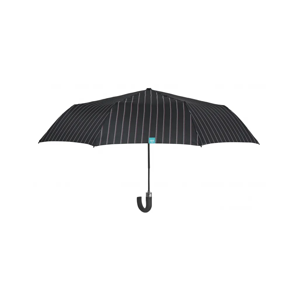PERLETTI Time, Pánsky automatický skladací dáždnik Gessato / čierny, 26346