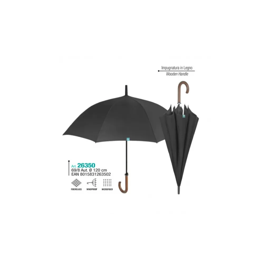 Automatický golfový dáždnik Perletti Time Nero, 26350