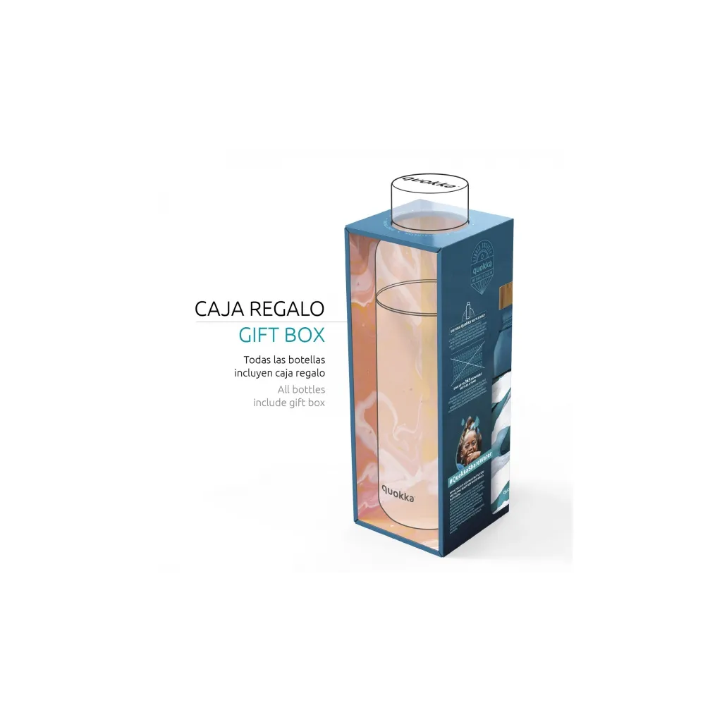 Quokka Flow, Skleněná láhev se silikonovým povrchem CRIMSON SPRING, 660ml, 40010