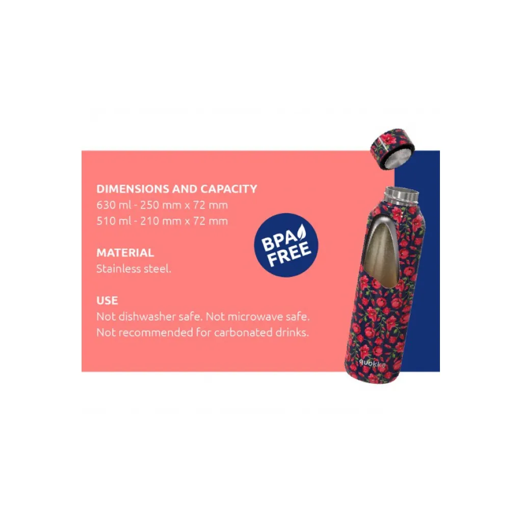 Quokka Solid, Nerezová láhev / termoska Jade Green, 510ml, 11693