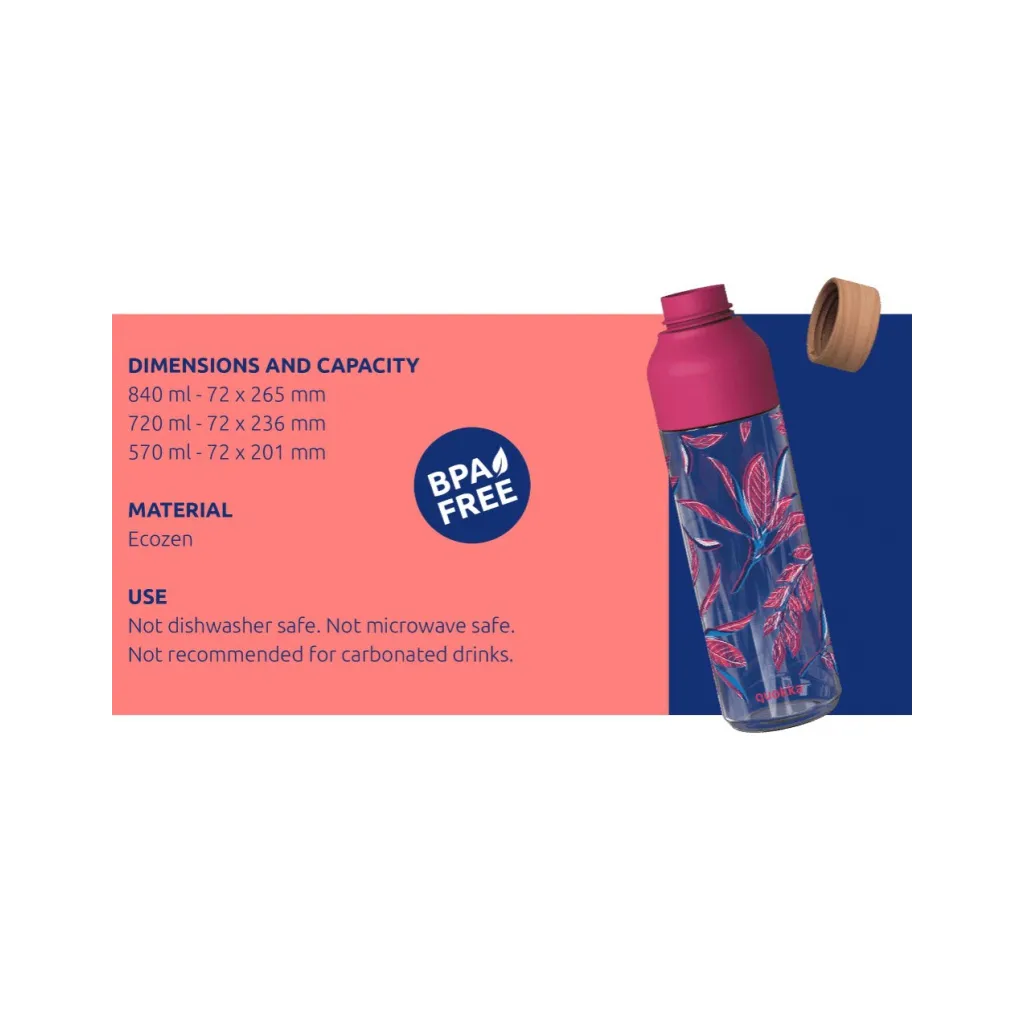 Fľaša na vodu Quokka Ice Sea Fish – plastová fľaša 840 ml