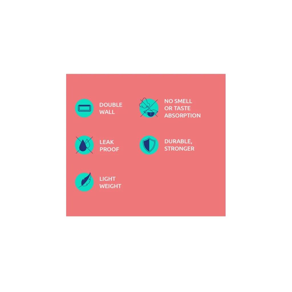 Quokka Twist, Delený plastový box na jedlo Flowers, 40258