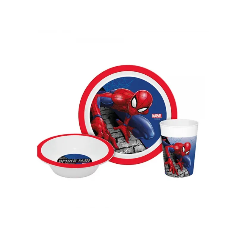 Detský plastový riad, SPIDERMAN Micro, tanier, miska, pohár, 840456 Detský plastový riad, SPIDERMAN Micro, tanier, miska, pohár, 840456
