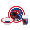 Dětské plastové nádobí, SPIDERMAN Micro, talíř, miska, sklenice, 840456