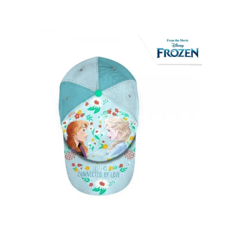 Dievčenská bavlnená šiltovka DISNEY FROZEN zelená / 52cm, D06633 Dievčenská bavlnená šiltovka DISNEY FROZEN zelená / 52cm, D06633