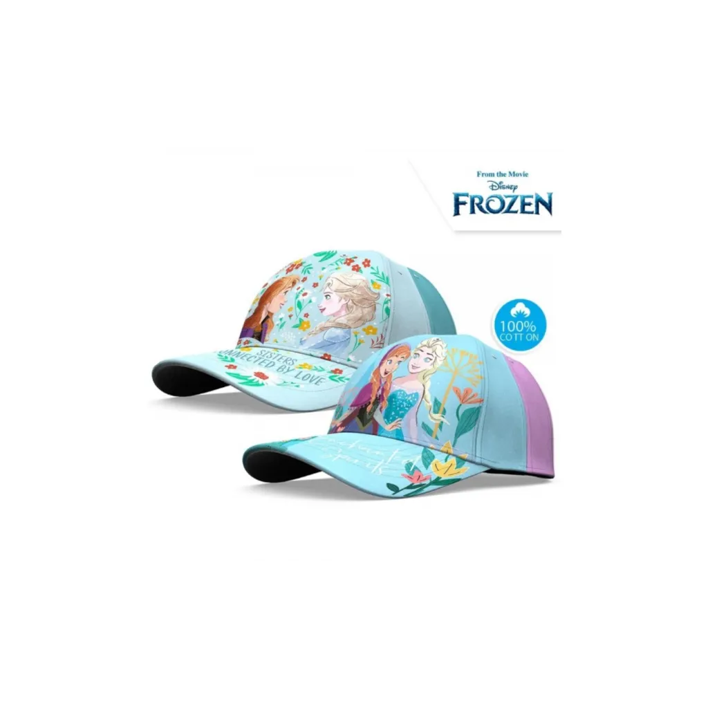 Dievčenská bavlnená šiltovka DISNEY FROZEN modrá / 54cm, D06633