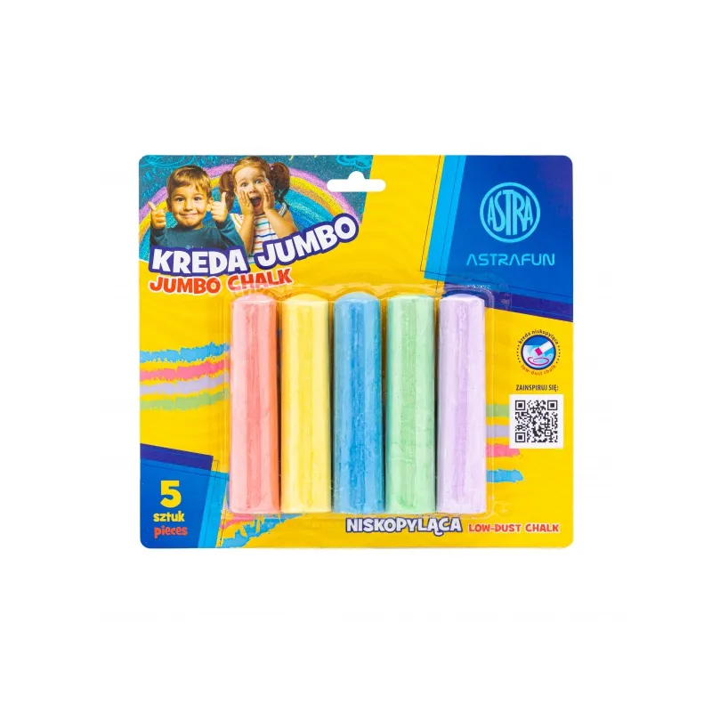 ASTRAFun, Chodníková křída Jumbo, 5ks, mix barev, 330022003 ASTRAFun, Chodníková křída Jumbo, 5ks, mix barev, 330022003