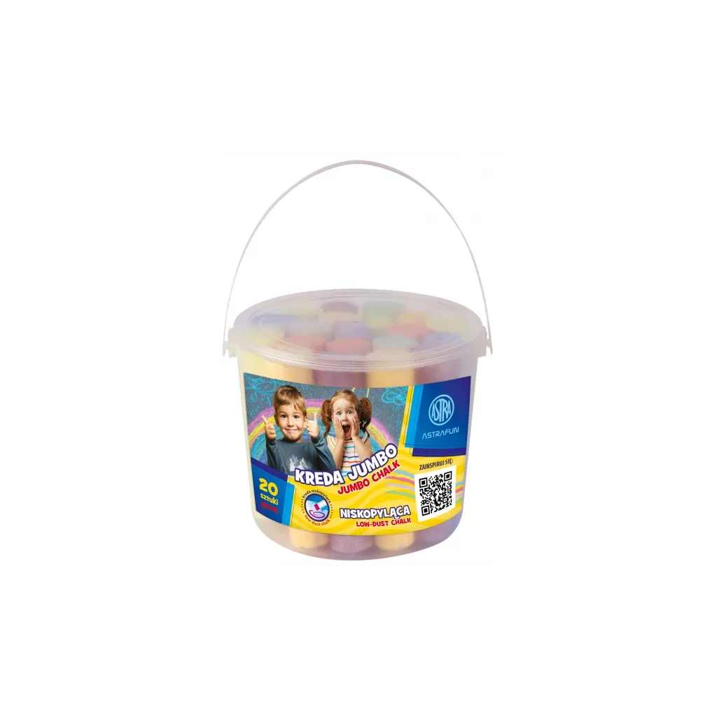 ASTRAFun, Chodníková křída Jumbo v plastovém kbelíku, 20ks, mix barev, 330022005