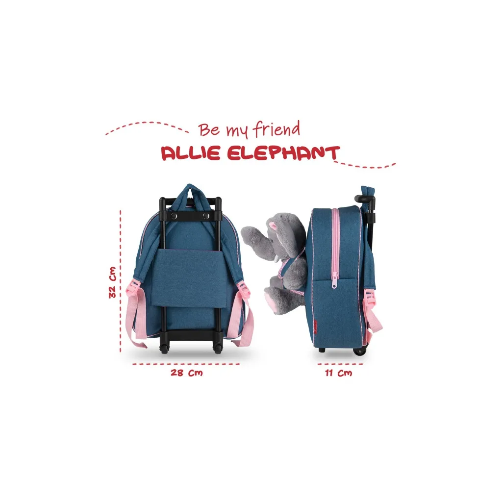 Detský denimový batoh na kolieskach s odnímateľnou hračkou Perletti Toys, PSÍK, 13034