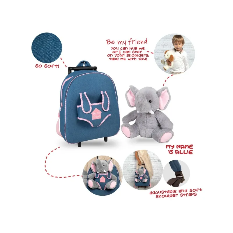 Detský denimový batoh na kolieskach s odnímateľnou hračkou Perletti Toys, PSÍK, 13034 Detský denimový batoh na kolieskach s odnímateľnou hračkou Perletti Toys, PSÍK, 13034