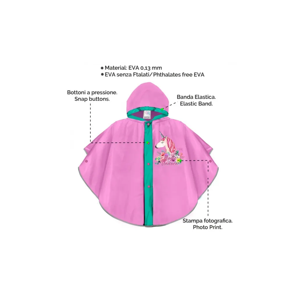 Pršiplášť / pončo Perletti UNICORN 3/6 rokov, 15626