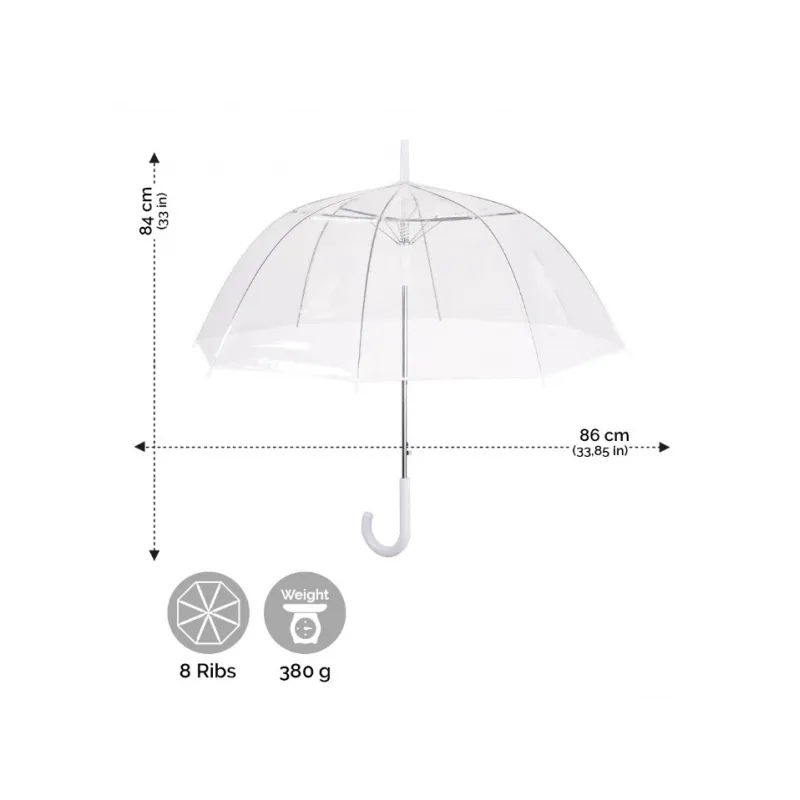 PERLETTI Automatický deštník BASIC Transparent, 12063 PERLETTI Automatický deštník BASIC Transparent, 12063