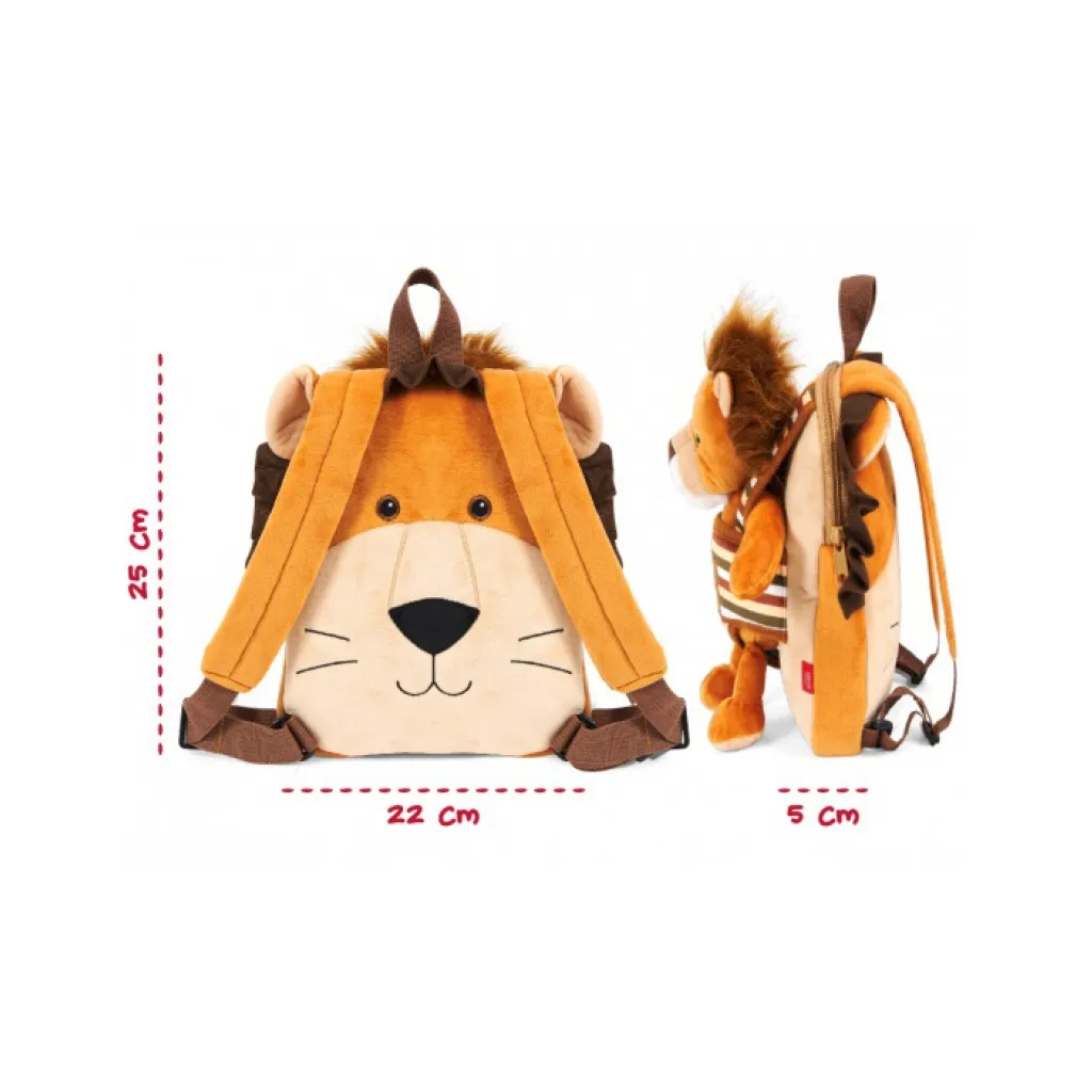 BE MY FRIEND, Dětský plyšový batoh s odnímatelnou hračkou LEV, 13075