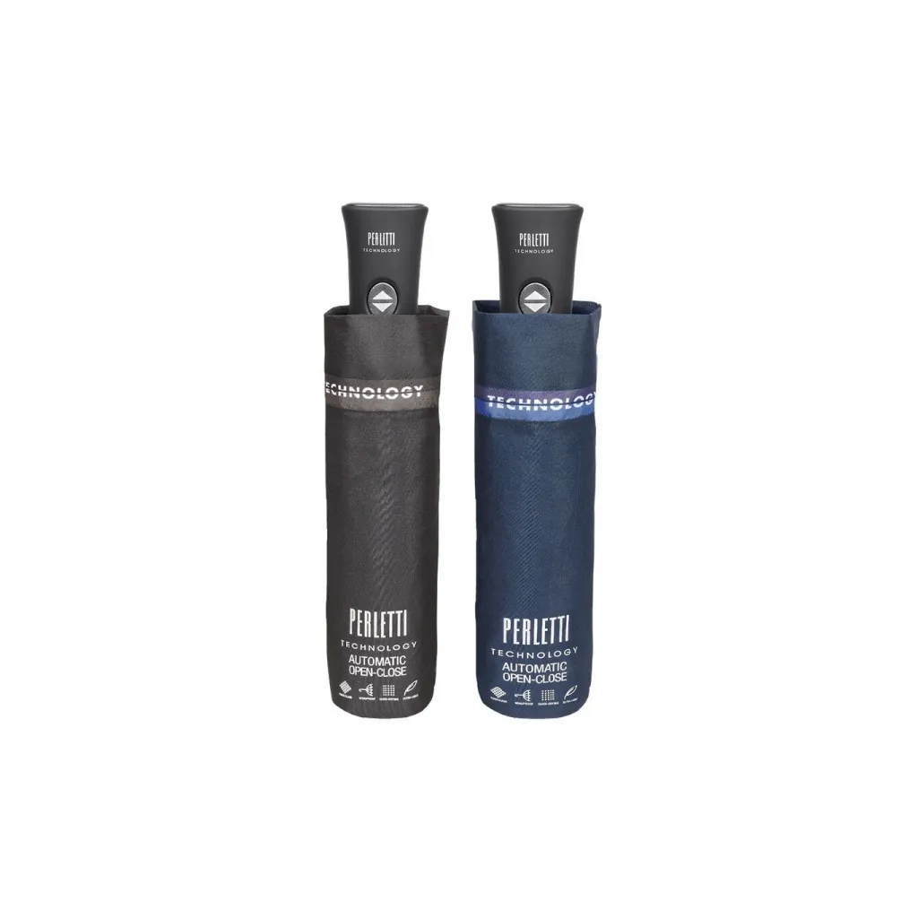 PERLETTI Technology, Automatický skládací deštník Bordo/černý, 21765