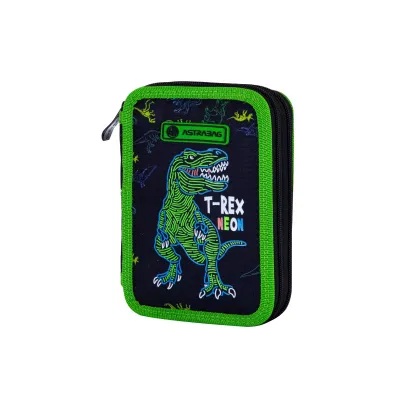 ASTRABAG, Dvoupatrový penál s náplní T-REX NEON, AC21, 503023019 ASTRABAG, Dvoupatrový penál s náplní T-REX NEON, AC21, 503023019