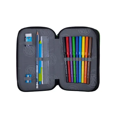 ASTRABAG, Dvoupatrový penál s náplní T-REX NEON, AC21, 503023019 ASTRABAG, Dvoupatrový penál s náplní T-REX NEON, AC21, 503023019