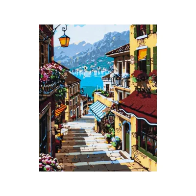 Malování podle čísel SUNNY RIVIERA, na rámu, 40x50cm, 801023906