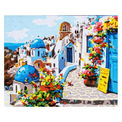 Malování podle čísel MAGICAL SANTORINI, na rámu, 40x50cm, 801023908 Malování podle čísel MAGICAL SANTORINI, na rámu, 40x50cm, 801023908