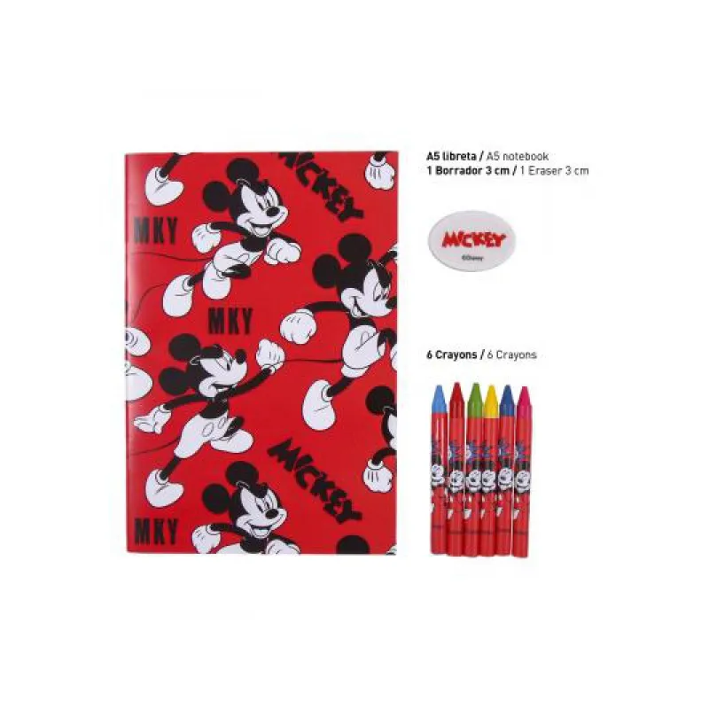Stationery set MICKEY MOUSE (notes, puzdro, pastelky, voskovky), 2100003561 Stationery set MICKEY MOUSE (notes, puzdro, pastelky, voskovky), 2100003561