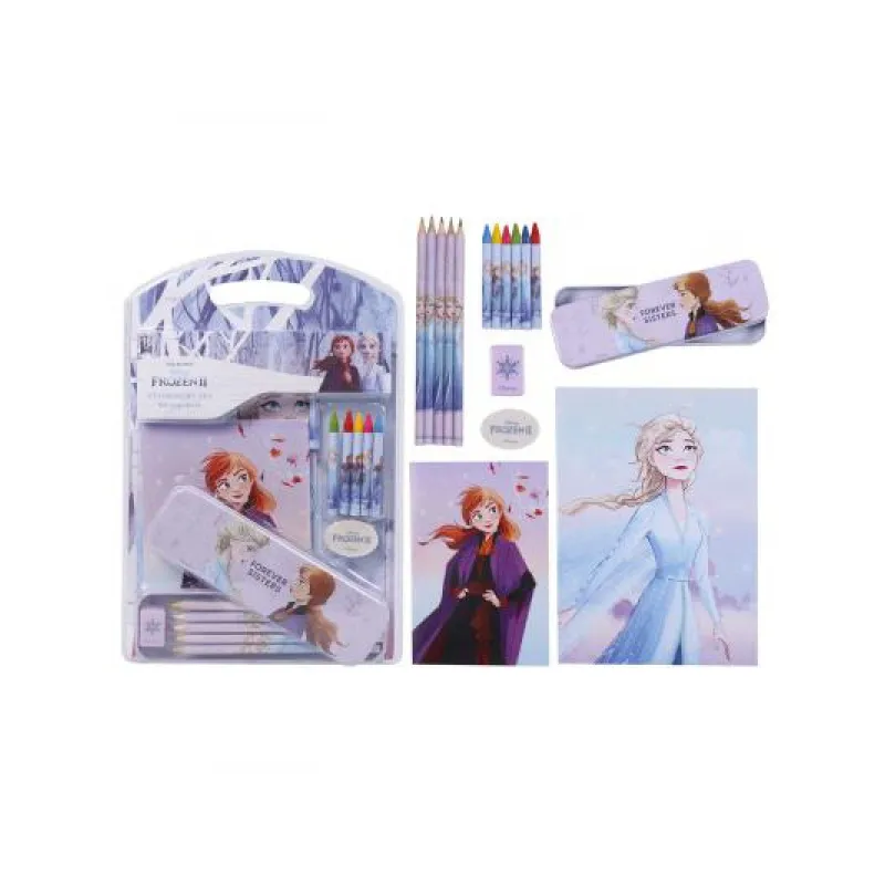 Stationery set  DISNEY FROZEN 16ks / zápisníky, peračník, pastelky, voskovky,  2100003563