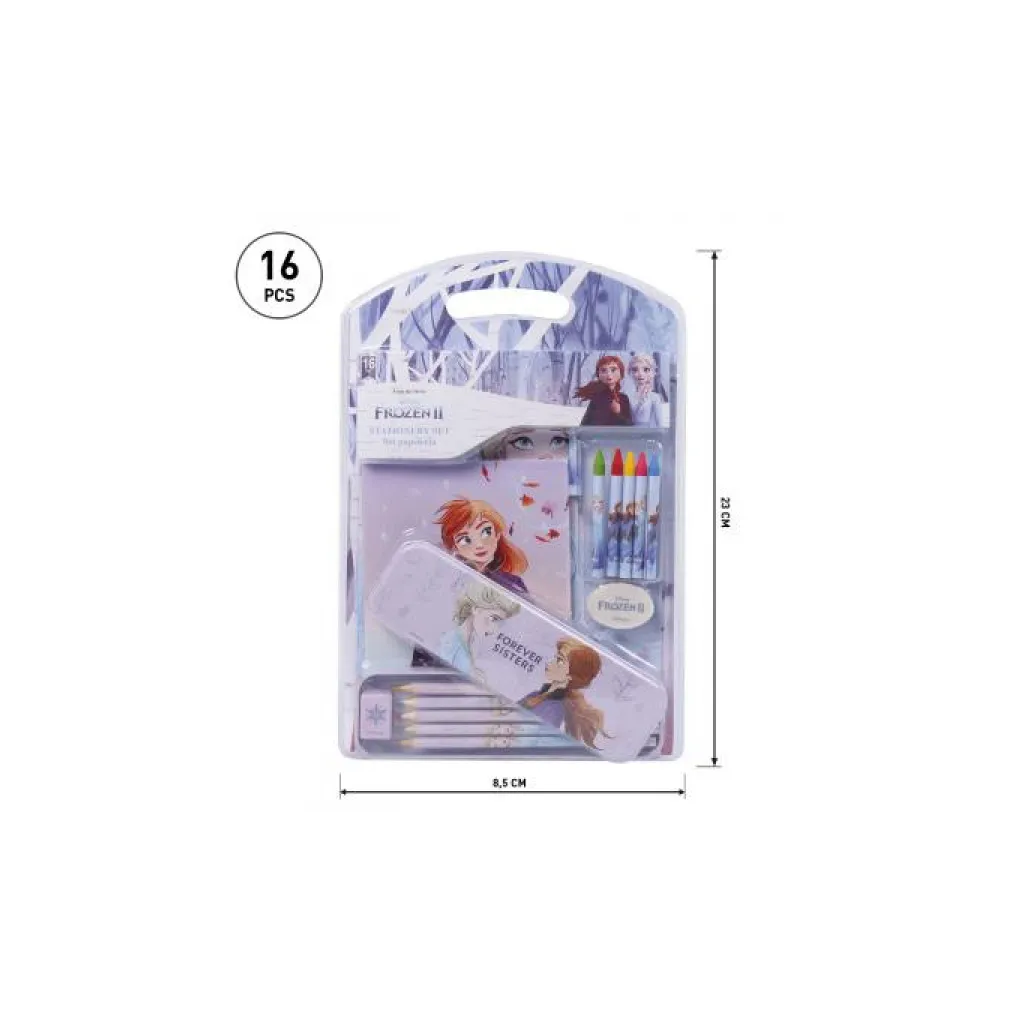 Stationery set DISNEY FROZEN 16ks / zápisníky, penál, pastelky, voskovky, 2100003563