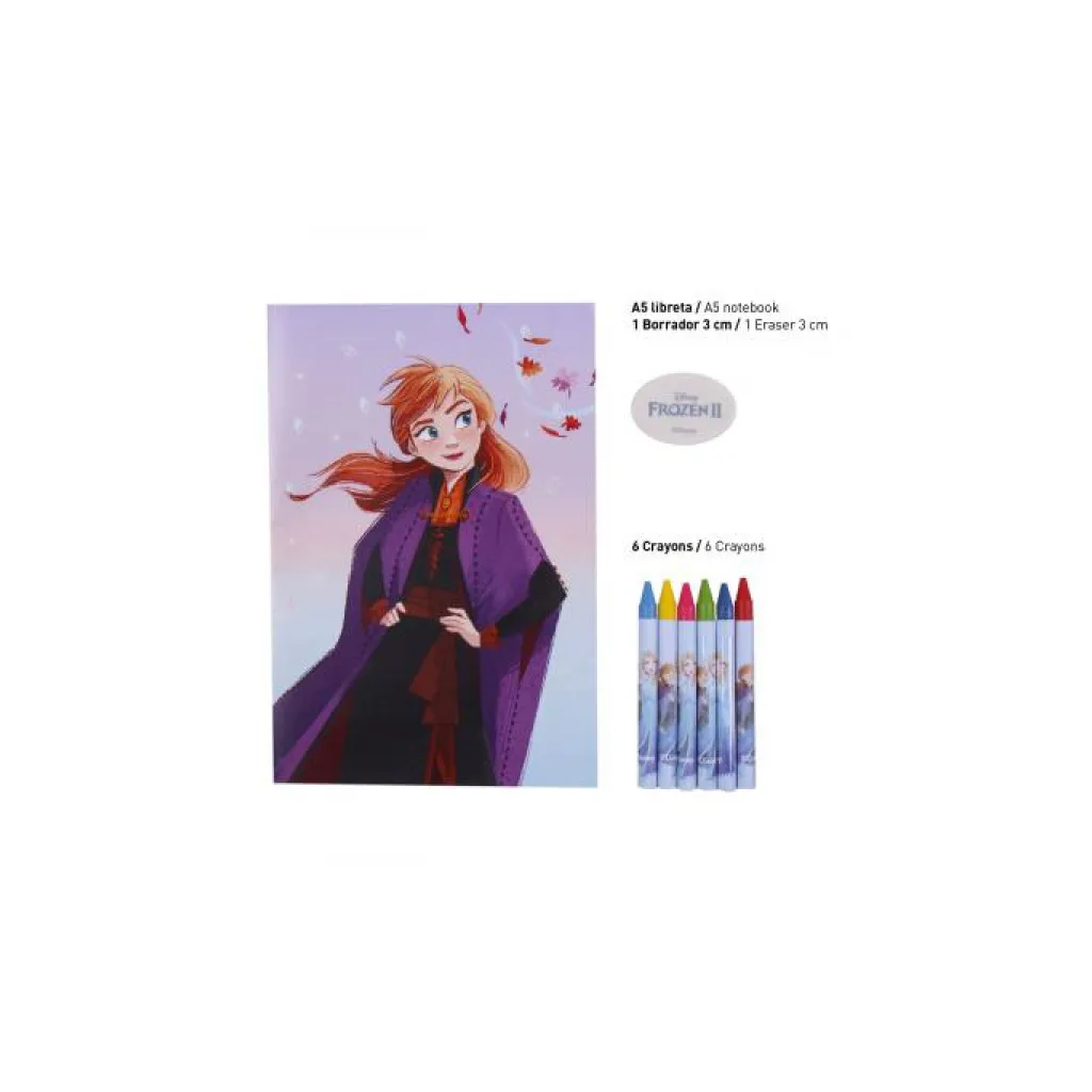 Stationery set  DISNEY FROZEN 16ks / zápisníky, peračník, pastelky, voskovky,  2100003563