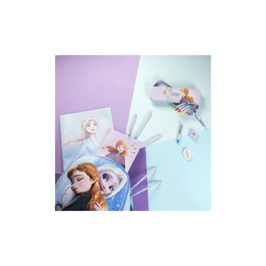 Stationery set DISNEY FROZEN 16ks / zápisníky, penál, pastelky, voskovky, 2100003563