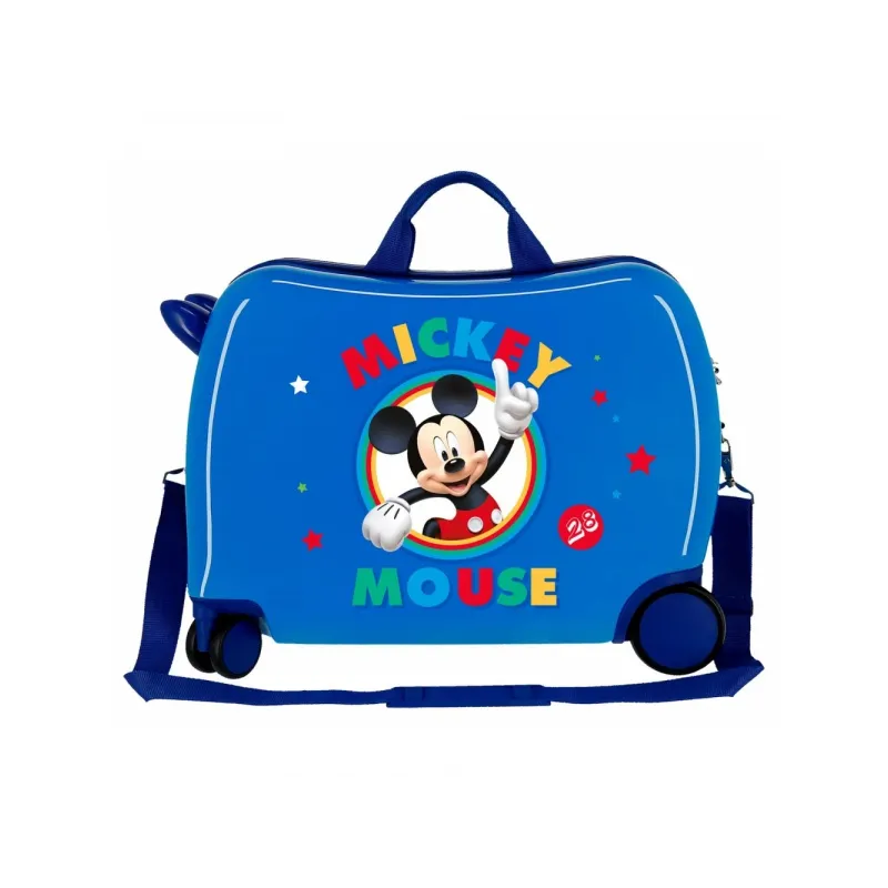 Detský cestovný kufor na kolieskach / odrážadlo MICKEY MOUSE Blue, 2039821