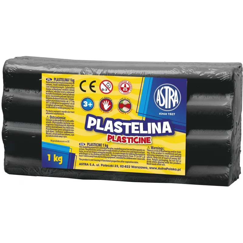 ASTRA Plastelína 1kg Čierna, 303111024 ASTRA Plastelína 1kg Čierna, 303111024
