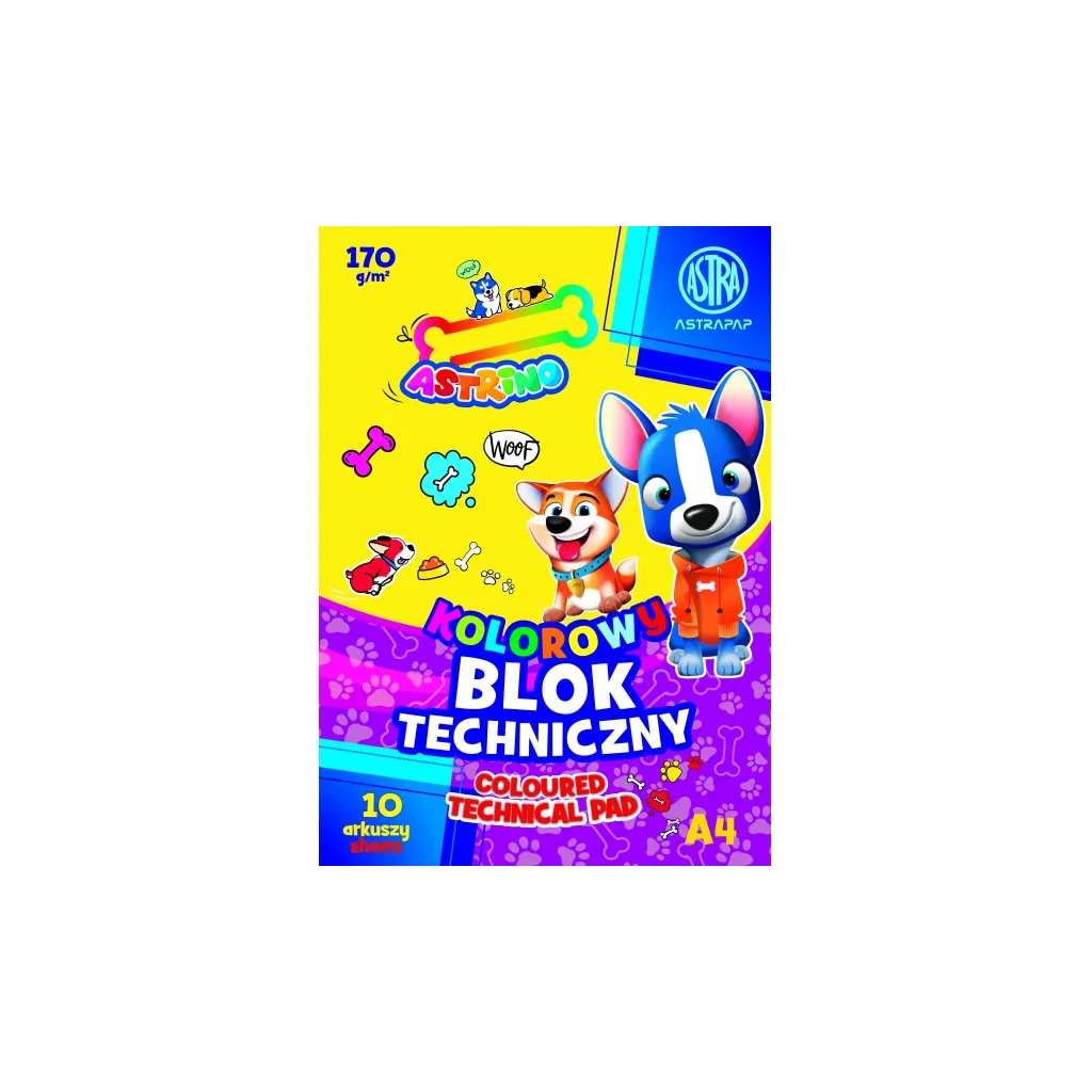 ASTRINO barevné papíry A4, 10 listů, 170g/m2, mix motivů, 106021014