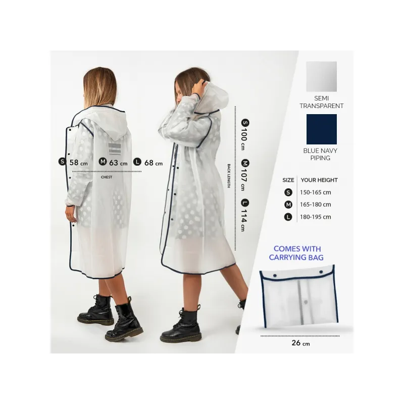 Kvalitní dámská pláštěnka Transparente Blue, vel. S M, 14214 Kvalitní dámská pláštěnka Transparente Blue, vel. S M, 14214