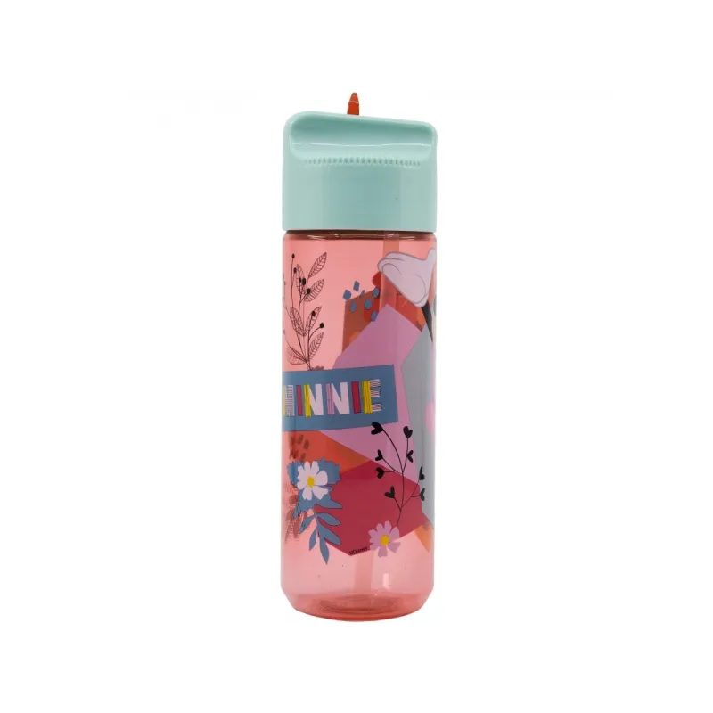 Plastová fľaša s výsuvnou slamkou MINNIE MOUSE, Transparent Tritan, 540ml, 74423