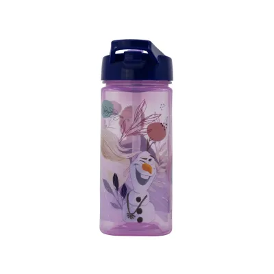 Plastová hranatá láhev s výsuvným brčkem DISNEY FROZEN, Tritan 510ml, 74214