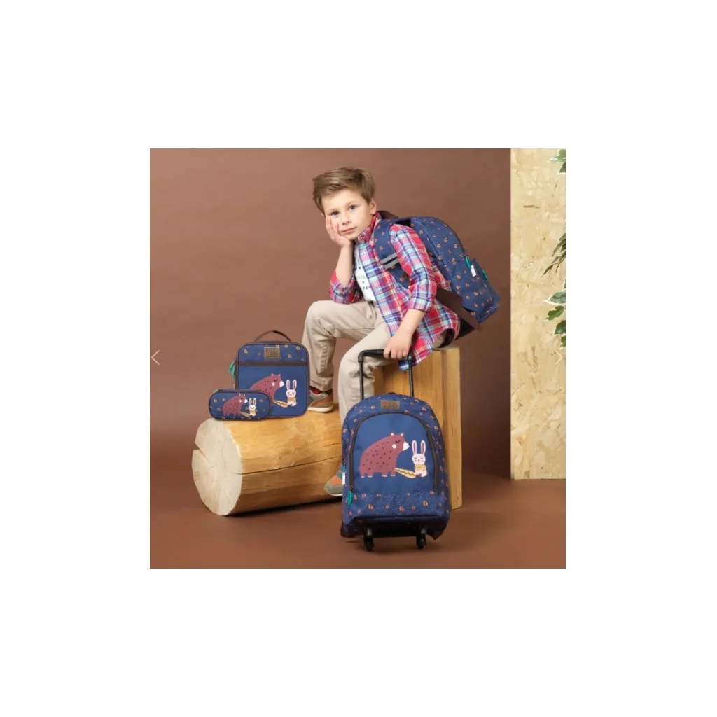 PERLETTI Green, Dětský batoh na kolečkách Bear & Rabbit, 14407