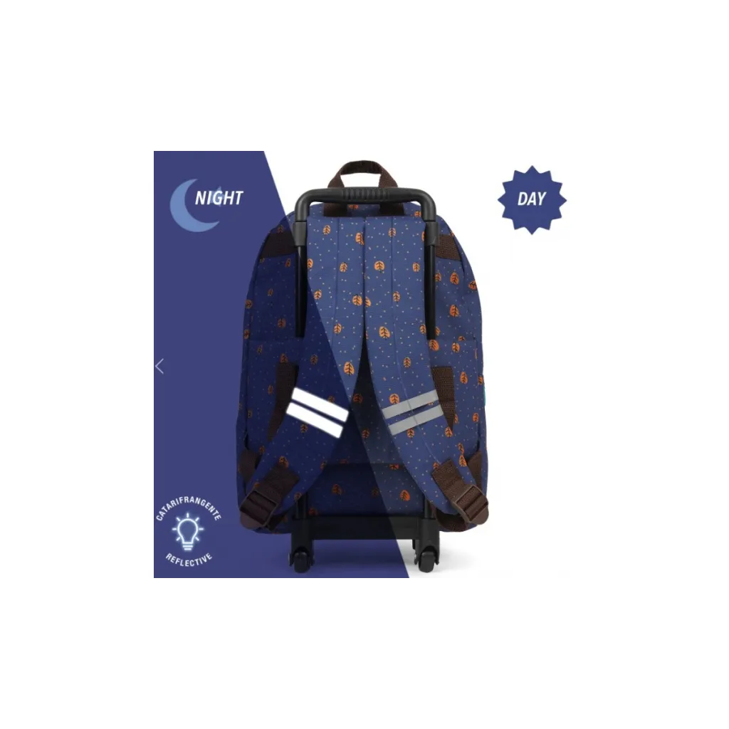 Detský batoh na kolieskach Perletti Green Bear & Rabbit, 14407