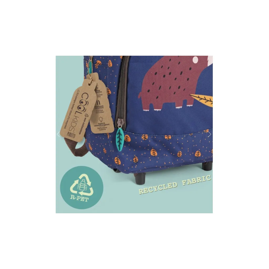 PERLETTI Green, Dětský batoh na kolečkách Bear & Rabbit, 14407