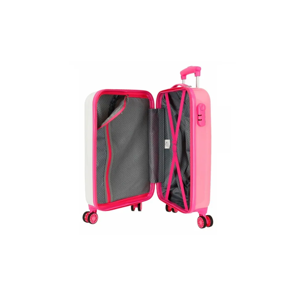 Luxusný detský kufor MINNIE MOUSE Good Mood – 32L, škrupinový kufor s číselným zámkom