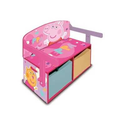 Dětský dřevěný nábytek 3v1 PEPPA PIG (Lavička, Box na hračky, Stolek), PP13986 Dětský dřevěný nábytek 3v1 PEPPA PIG (Lavička, Box na hračky, Stolek), PP13986