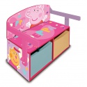 Detský drevený nábytok 3v1 PEPPA PIG (Lavička, Box na hračky, Stolík), PP13986