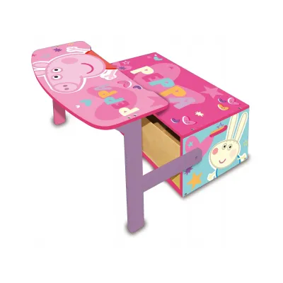 detsky-dreveny-nabytok-3v1-peppa-pig-lavicka-box-na-hracky-stolik-pp13986