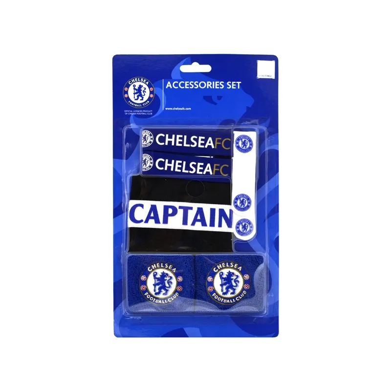 Accessories set CHELSEA F.C. (2x potítko, kapitánska páska, 2x držiak chráničov) Accessories set CHELSEA F.C. (2x potítko, kapitánska páska, 2x držiak chráničov)