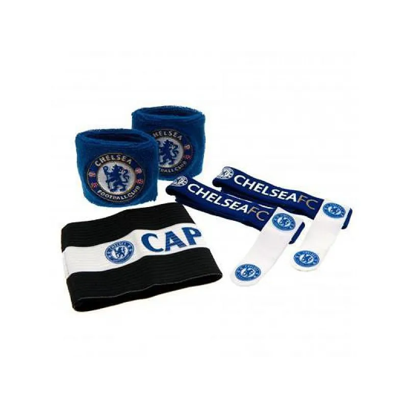 Accessories set CHELSEA F.C. (2x potítko, kapitánska páska, 2x držiak chráničov)